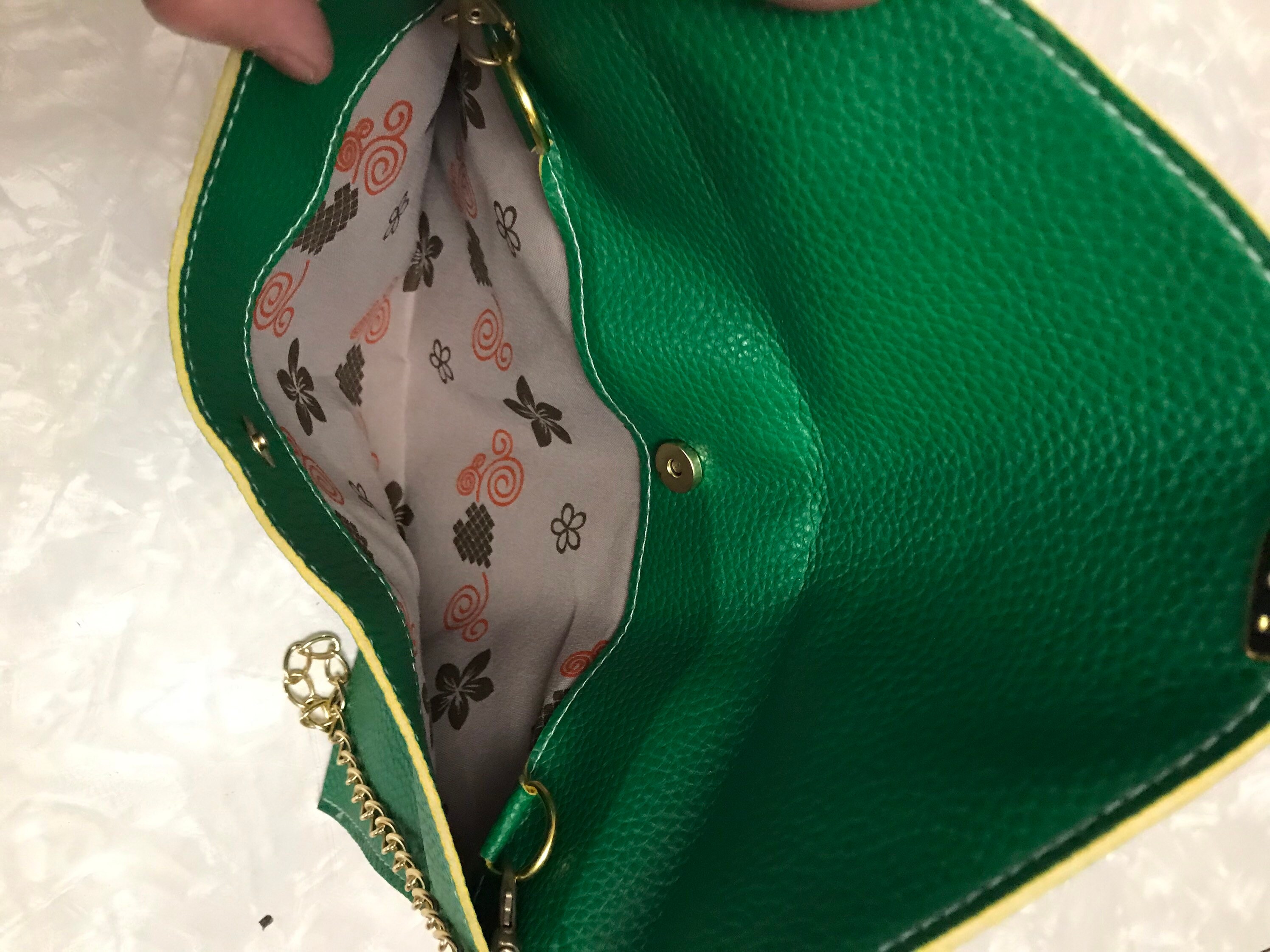 Bright Green Leather Cross Body Purse Etsy UK