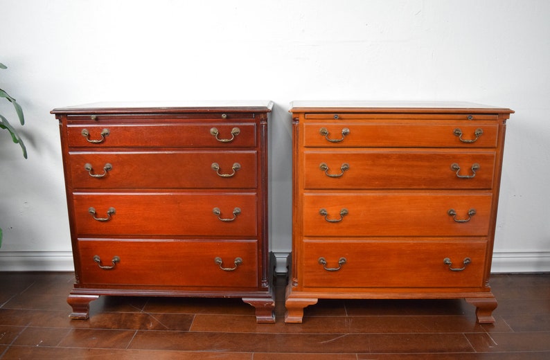 Two Large Nightstands Brown Side Tables Original Color Etsy