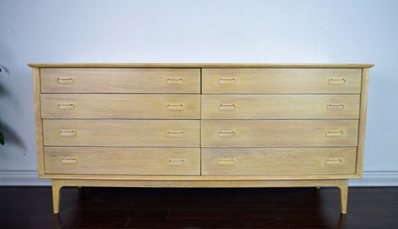 Sold Sold Mid Century Modern Off White Dresser Low Dresser Etsy