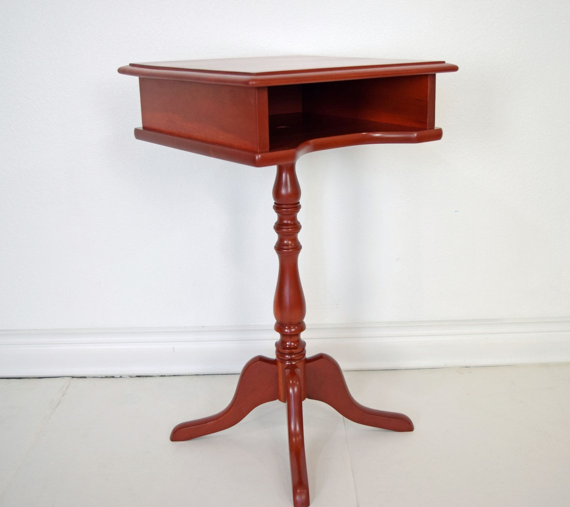 Vintage Square With Storage Side Table. Antique end table Etsy