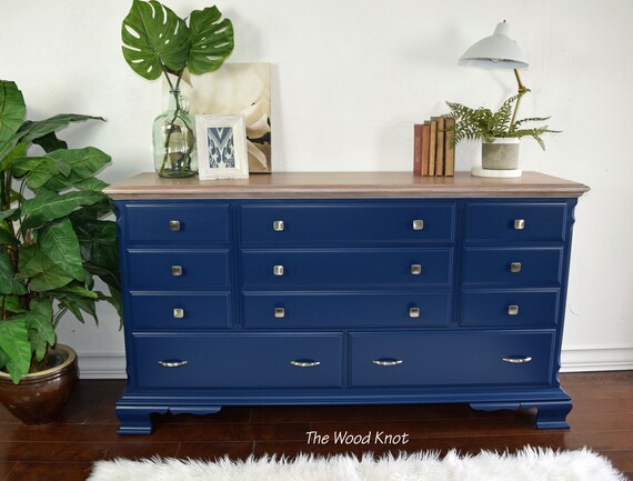 Scandinavian Style Navy Blue Dresser It Perfect For Tv Stand Etsy