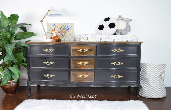 Sold Sold Henredon French Provincial Black Lacquered Etsy