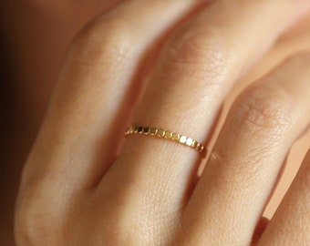 MARGOT RING - Stackable Ring, Every Day Ring, Gold Bead Ring, Silver Dot Ring, Dainty Ring for Women, Stacking Ring, Minimalist Thin Ring