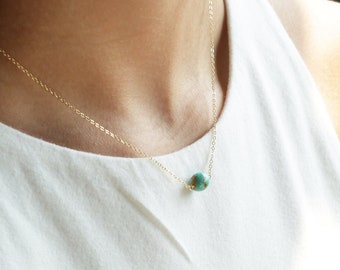 MARA Necklace • Turquoise Choker Necklace • Dainty Choker, Simple Necklace, Delicate Necklace, Turquoise Necklace, Gemstone Necklace, Gift