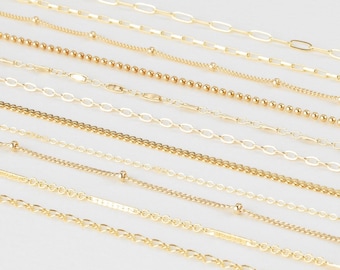 Chain Necklaces, Cable Chain, Beaded Chain, Bar Chain, Flat Rectangle Chain, Paper Clip Chain, Link Chain, Serpentine Chain, Simple Chain