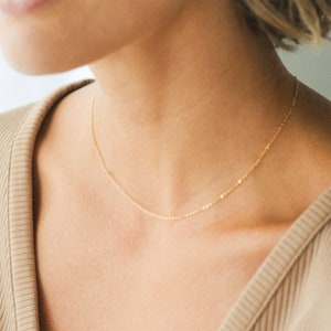 ALEX Necklace Delicate Chain Layering Necklace, Choker Necklace, Simple Chain Necklace, Wedding Gift, Dainty Chain Necklace, Thin Chain image 1