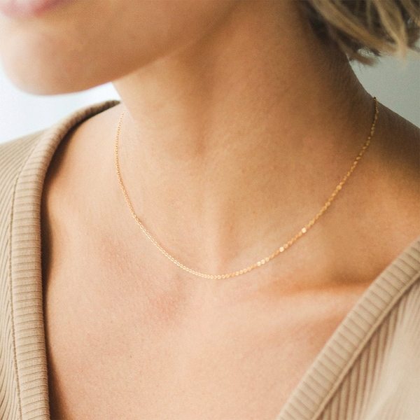 ALEX Necklace • Delicate Chain • Layering Necklace, Choker Necklace, Simple Chain Necklace, Wedding Gift, Dainty Chain Necklace, Thin Chain