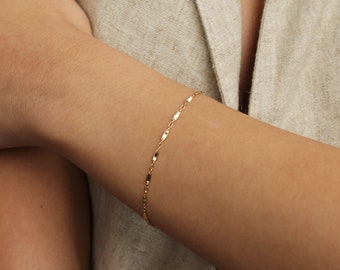 LINA BRACELET -Dainty bracelet, Chain bracelet, Bar chain, dainty bracelet, Silver bracelet, Wedding Gift, Simple gold chain, Minimalist