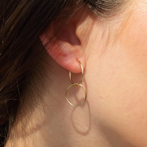 ANNIE LARGE EARRINGS - Gold Ring Earrings, Silver Circle Earrings, Large hoop Earrings, Interlocking Hoop Earrings,