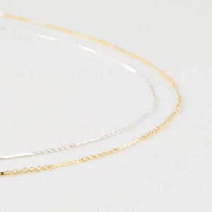 15&quot; KATE NECKLACE -Dainty Simple Chain necklace, Chain Necklace, Bar Chain, Link Necklace, Thin Gold Necklace, Wedding Gift, Simple gold