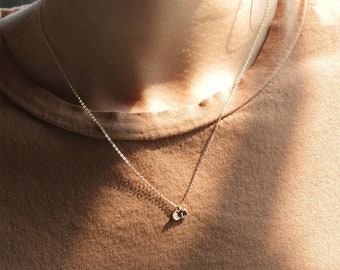 CARLA NECKLACE - Tiny Disc Necklace, Multiple Initial Necklace, Gold Necklace, Silver Necklace, Rose Gold Necklace, Dainty Necklace