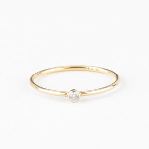 CZ RING - Minimalist Ring, Stackable Ring, Simple Gold ring, Dainty Ring, Daily Ring, Everyday Jewelry, Sterling Silver, 14K Gold Filled