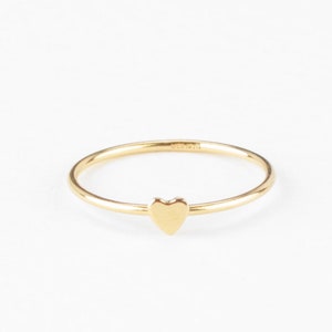 HEART OF GOLD Ring, Stackable Ring, Simple Gold Ring, Dainty Ring, Daily Ring, Everyday Jewelry, Dainty Heart Ring,Mini Heart Ring,Love Ring