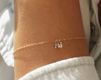 BIRTHSTONE BRACELET - Beaded Bracelet, Simple Dainty Bracelet, Minimalist Bracelet, Custom Gemstone Bracelet, Multiple Birthstone Bracelet