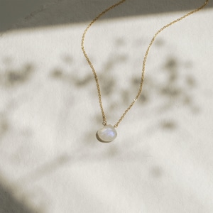 JUNE Necklace Moonstone Necklace Natural Stone Necklace, Dainty Necklace, Small Stone Necklace, Tiny Stone Necklace, Delicate Necklace image 5