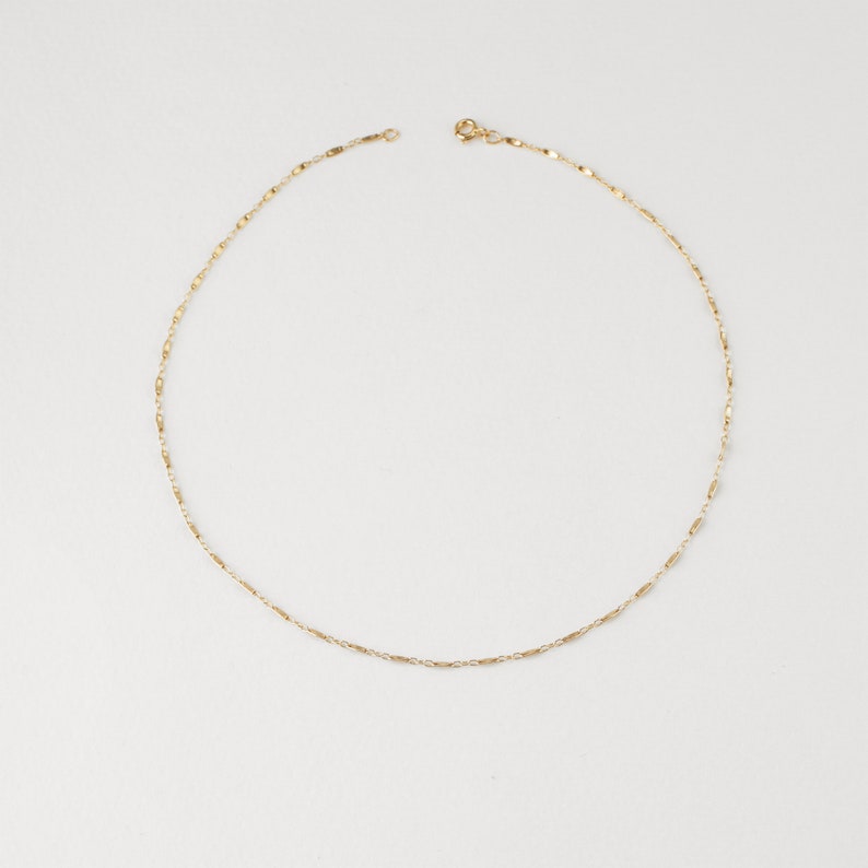LINA NECKLACE Dainty necklace, Chain necklace, Bar chain, Choker necklace, Short necklace, Silver necklace, Wedding Gift, Simple gold image 2