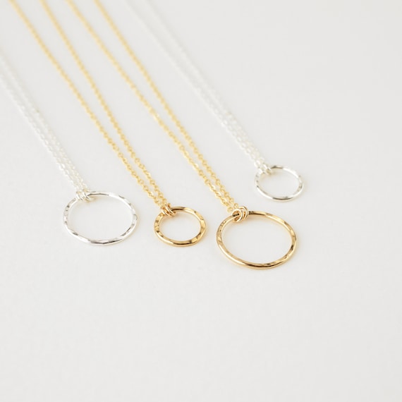 Ldurian Dainty Circle Karma Choker Necklace - 14K Gold Plated Stainless Steel, Minimalist Layering Necklace For Women - View #4