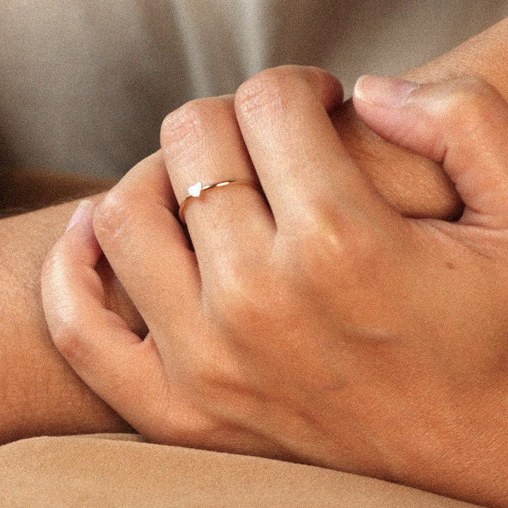 HEART OF GOLD Ring Stackable Ring Simple Gold Ring Dainty Ring Daily Ring Everyday Jewelry Dainty Heart Ring mini Heart Ring love Ring Etsy Canada