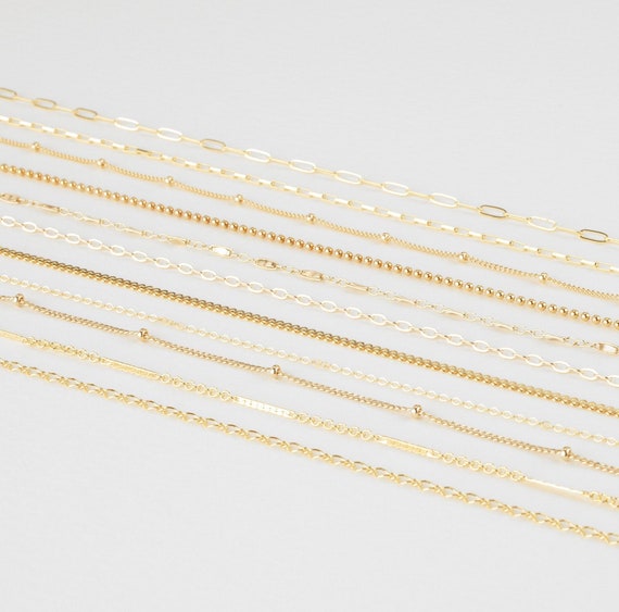 Chain Necklaces, Cable Chain, Beaded Chain, Bar Chain, Flat Rectangle Chain, Paper Clip Chain, Link Chain, Serpentine Chain, Simple Chain