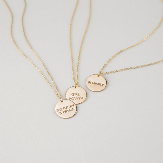 FEMINIST NECKLACE - Girl Power Necklace, The Future is Female Necklace, Gift for Mom, Personalized Jewelry, Feminist Gifts, Gift for Her