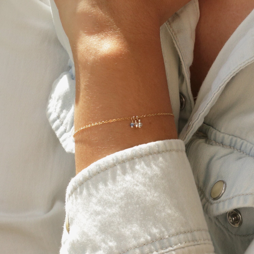 BIRTHSTONE BRACELET - Beaded Bracelet, Simple Dainty Bracelet, Minimalist Bracelet, Custom Gemstone Bracelet, Multiple Birthstone Bracelet