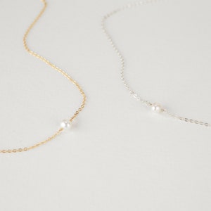 ALBA Necklace Pearl Necklace Freshwater Pearl Necklace, Elegant Pearl Necklace, Dainty Pearl Necklace, Wedding Necklace, Delicate Chain image 5