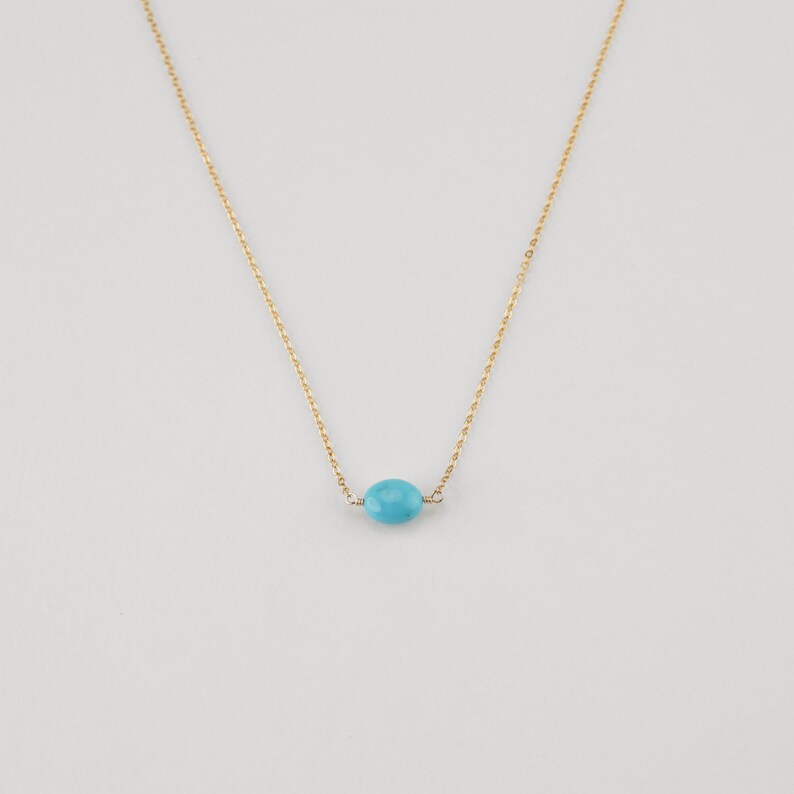 MARA Necklace Turquoise Choker Necklace Dainty Choker, Simple Necklace, Delicate Necklace, Turquoise Necklace, Gemstone Necklace, Gift image 3