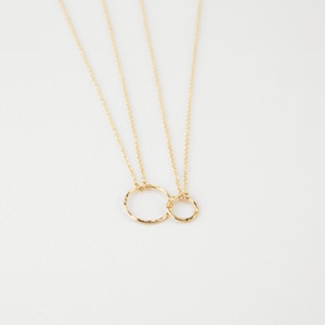 KARMA NECKLACE, Small Hammered Eternity Necklace, Medium Ring Necklace, Simple Gold Necklace, Dainty Circle Necklace, Gold Necklace, Silver image 6