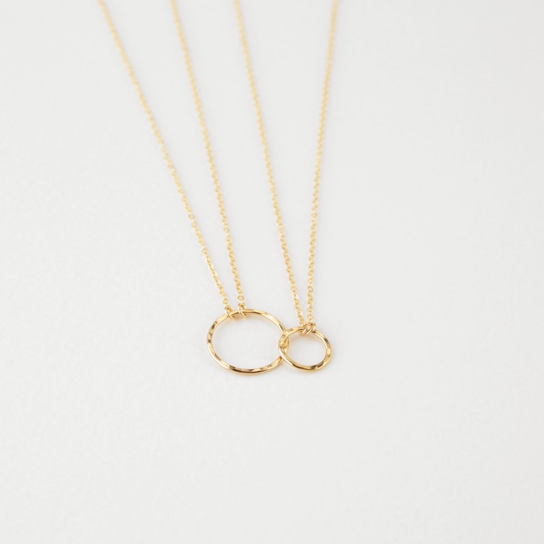 KARMA NECKLACE, Small Hammered Eternity Necklace, Medium Ring Necklace, Simple Gold Necklace, Dainty Circle Necklace, Gold Necklace, Silver image 6