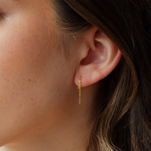 TASSEL EARRINGS Thin Chain Tassel earrings, Simple Earrings, Minimal Earrings, Any Occasion Earrings, Bridal Earrings, Bohemian Earrings image 6