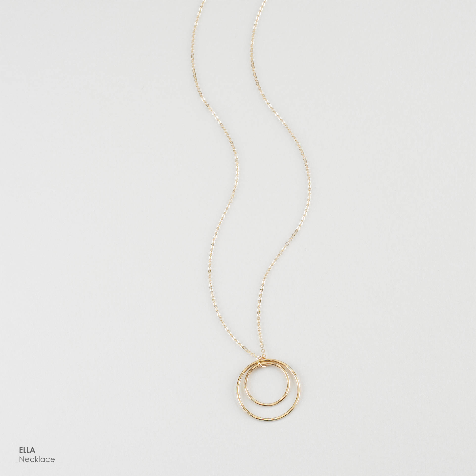 ELLA Necklace Double Circle Necklace Simple Dainty | Etsy