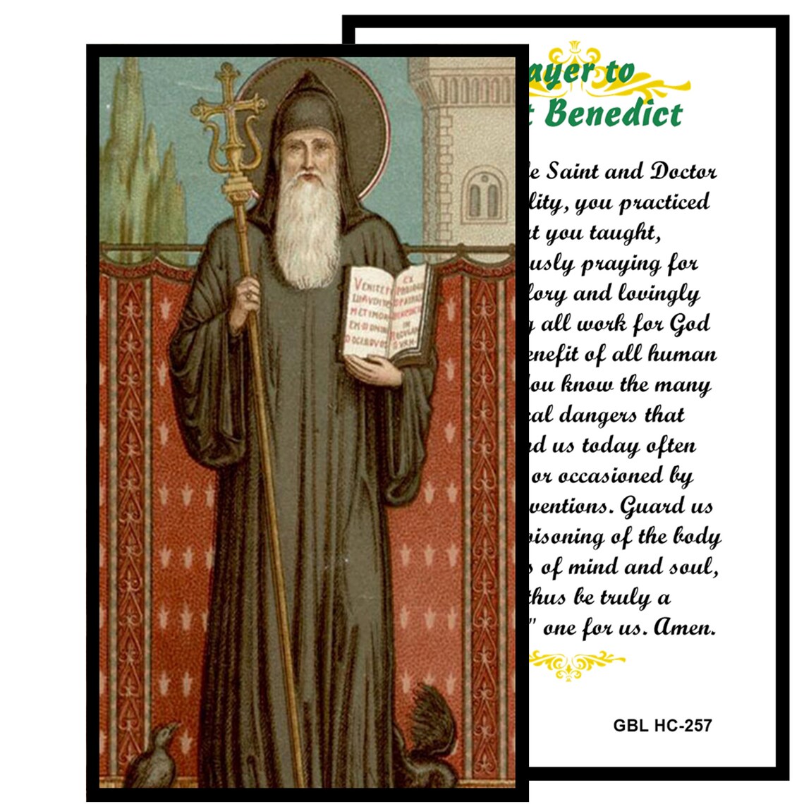 Saint Benedict of Nursia Patron of Europe Prayer Card Etsy UK