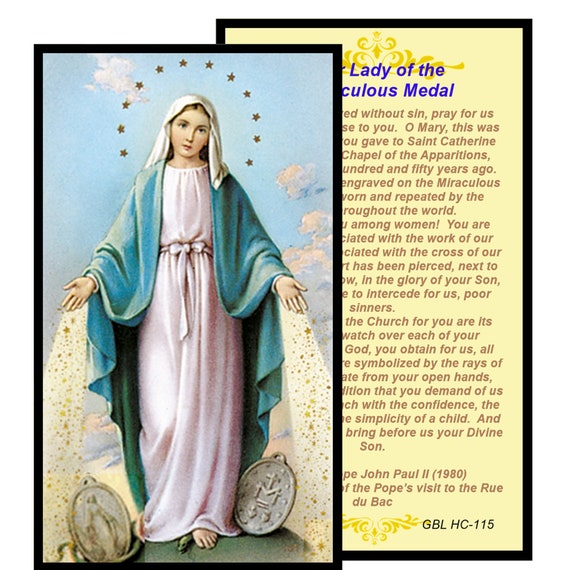 Laminated Prayer Card with Miraculous Medal