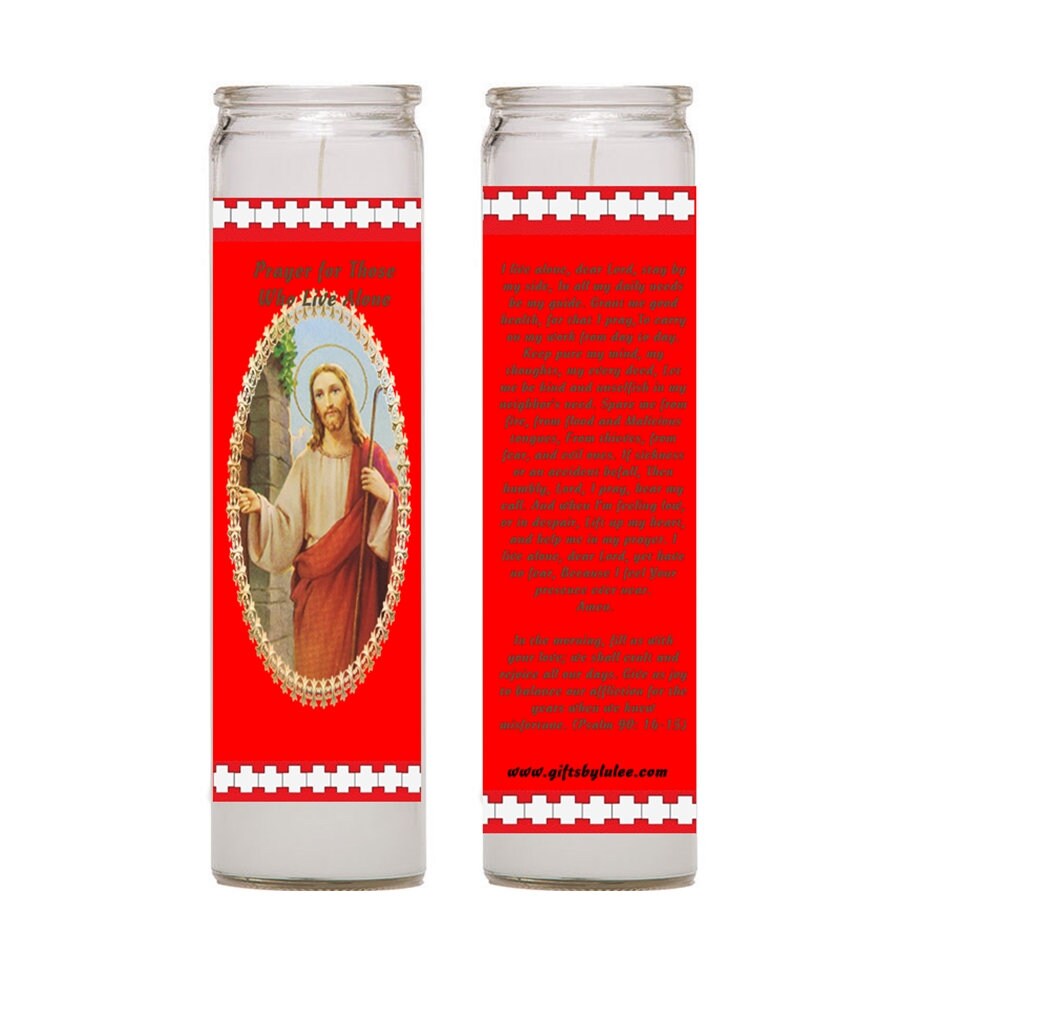 A Prayer for Those Who Live Alone Set of Two or 4 Candles Veladoras Set