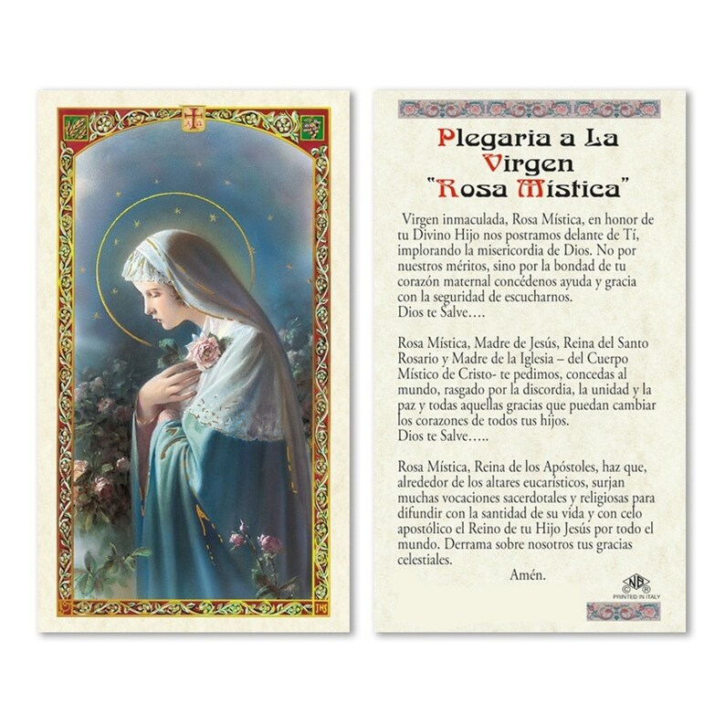 Oracion a Maria Rosa Mistica Tarjetas de rezo en espanol Etsy España Oracion a Maria Rosa Mistica Tarjetas de rezo en espanol Etsy España