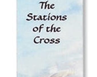 Station of The Cross bookmarker book mark  with a wood cros on the top