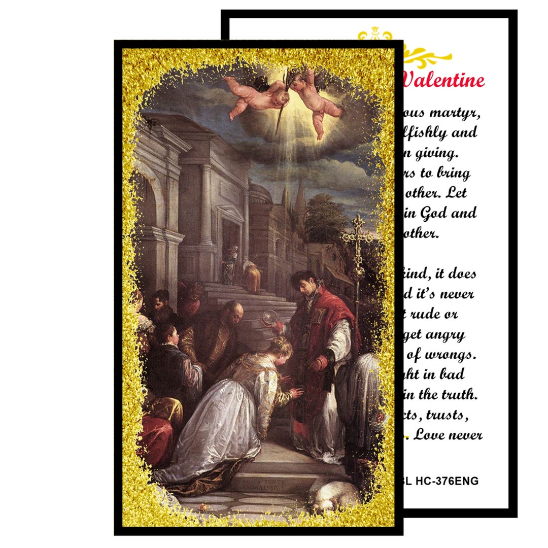 Saint Valentine Prayer Card Holy Card Patron Saint of Love Etsy