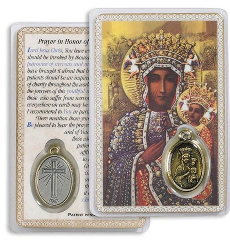 Our Lady of Czestochowa Laminated Holy Card with Medal Set 0f image 0