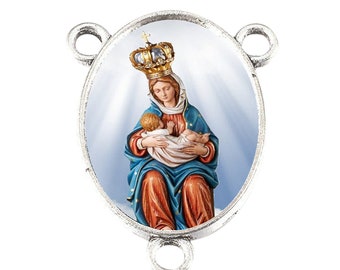 Our Lady of la Leche Beautiful Patron Saint of Doulas Marian devotions Rosary Center Piece  or prayer cards