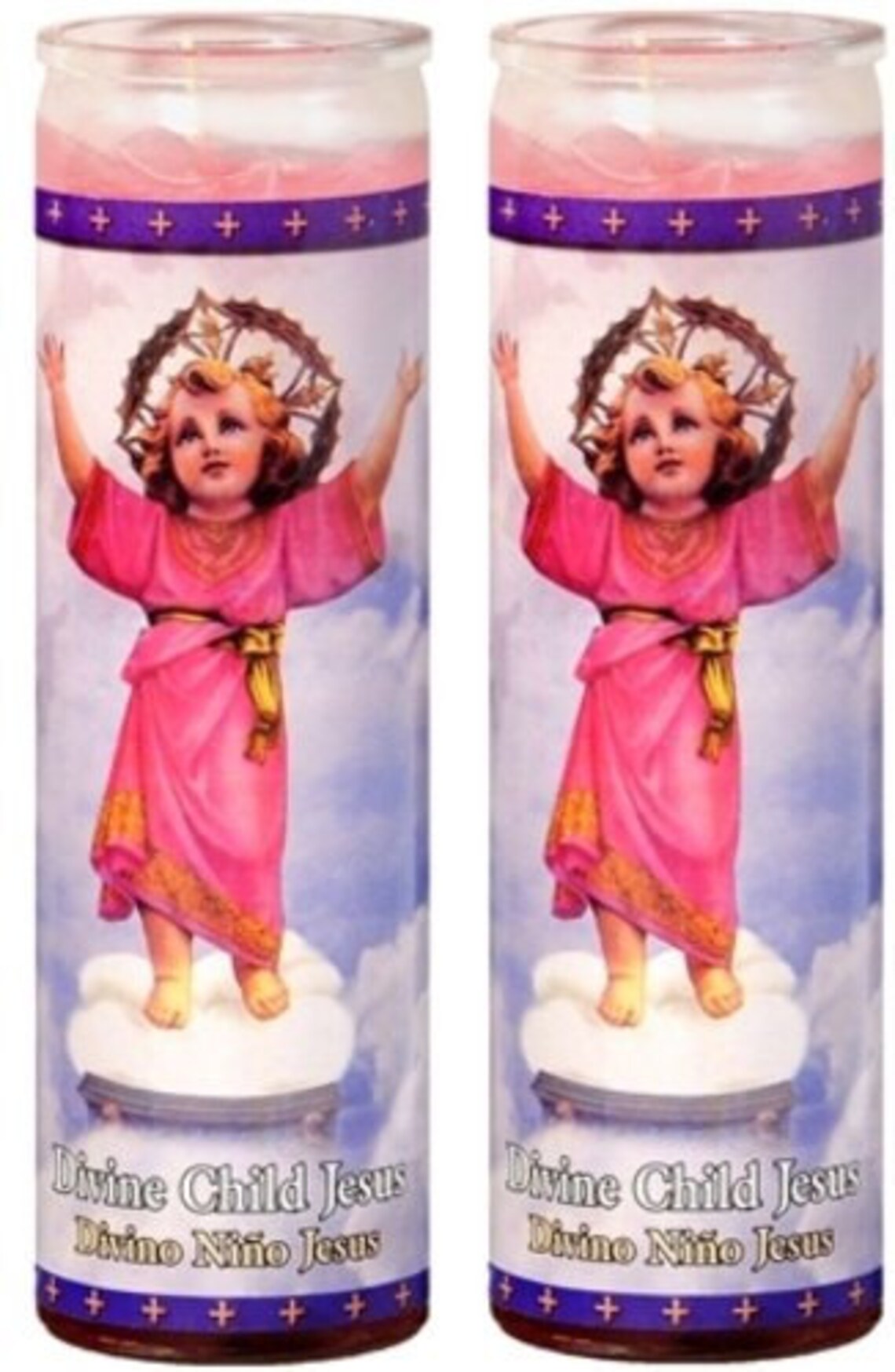 Set of 2 or 4 Divine Child Jesus Prayer Candles 2 O 4 Etsy