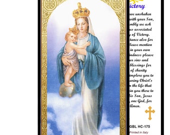 Our Lady of Victory victory at Lepanto  Blessed Virgin Mary Laminated Holy Card