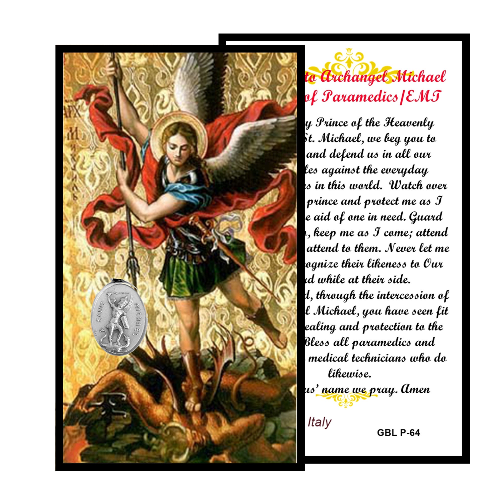 Saint Michael the Archangel Prayer Card With Silver Plated - Etsy Australia