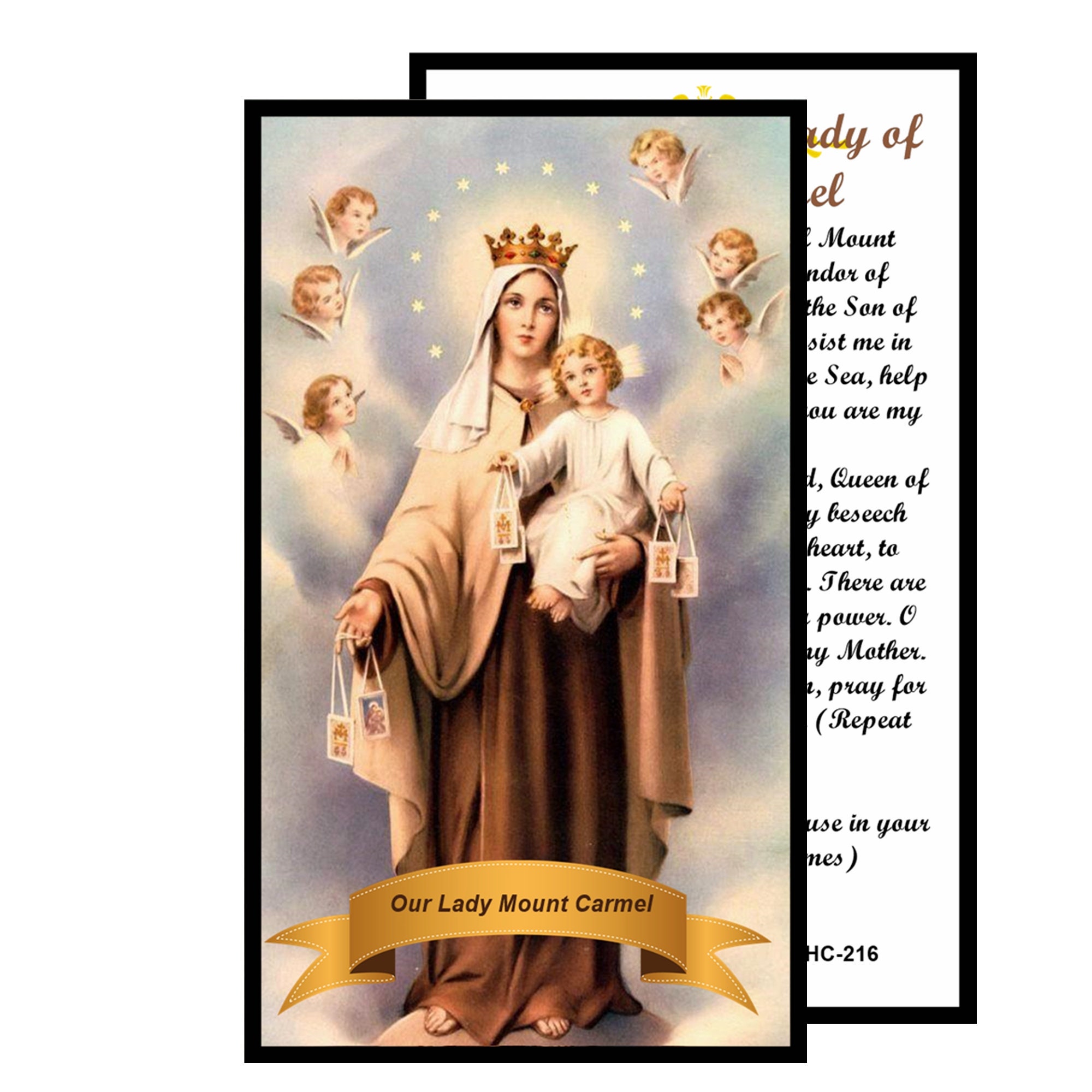 Our Lady of Mt Carmel Holy Card HC216