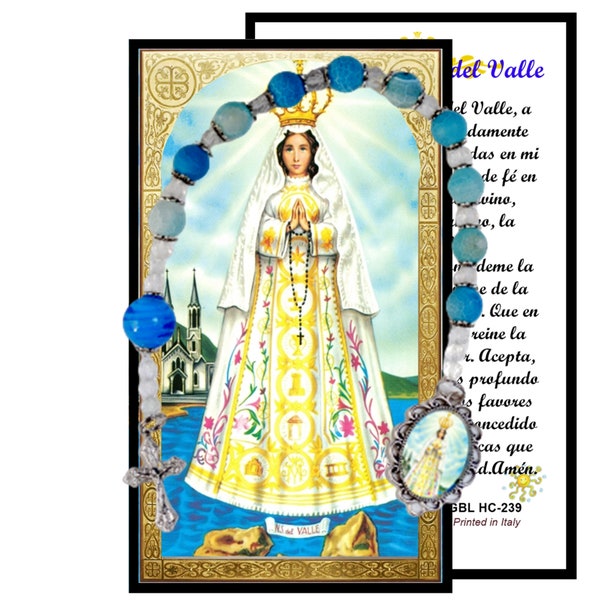 Coronilla tarjeta o velas de la  Virgen Del Valle venerated in Margarita Island Venezuela Catamarca Argentina Viene con Tarjeta Plastificada
