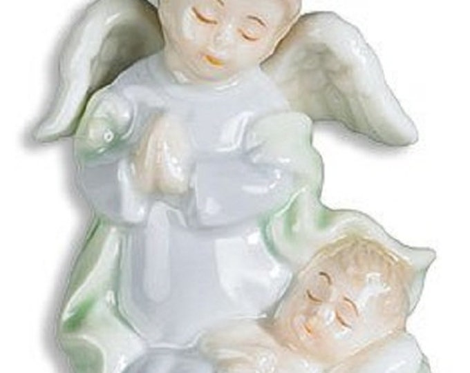 Christmas Tree Decoration Nativity  Ornament  Angel and baby Jesus Porcelain