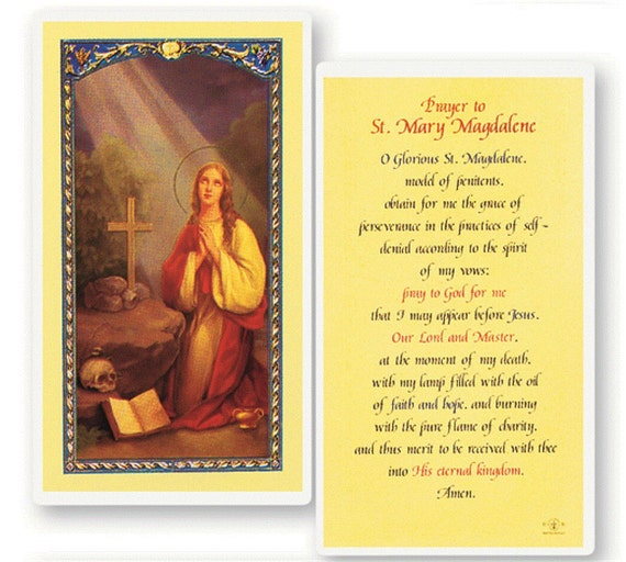 St Mary Magdalene Patron Saint of Women Holy card Set Of 10 | Etsy
