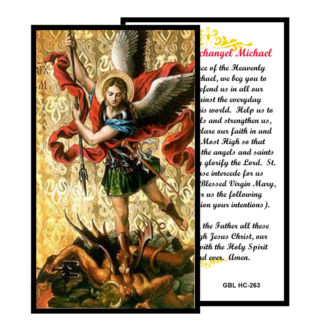 Prayer to St Michael the Archangel Laminated Holy Card Prayer Card ...