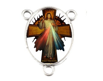 Saint Divine Mercy Beautiful Rosary Center Piece 18mm