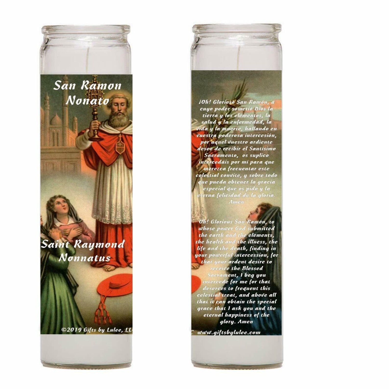 Set of 2 or 4 Saint Raymond Nonnatus Prayer Candles 2 O 4 Etsy
