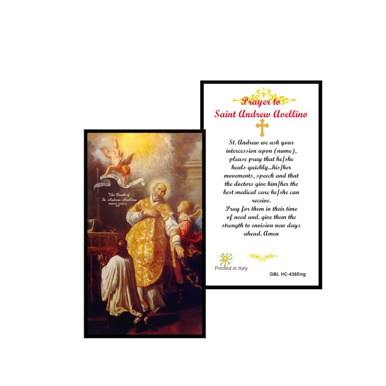 Saint Andrew Avellino Patron Those Who Have Suffered a Stroke Etsy